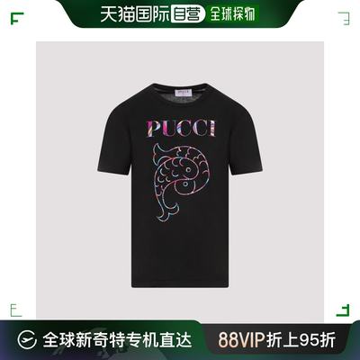 韩国直邮PUCCI24SS短袖T恤女4HTP75 4H983 999 NERO