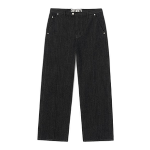 韩国直邮SATUR设计师款大气简约日常休闲个性牛仔裤SA23FWMP26BK