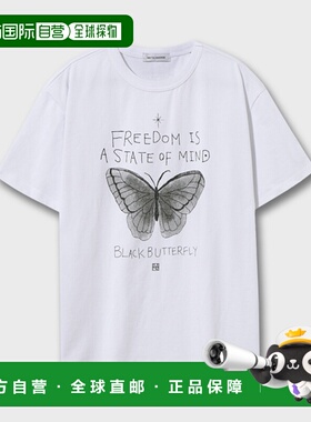 韩国直邮MIMTHEWARDROBE公用T恤MW241HT1WH BLACK BUTTERFLY T-SH