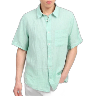 韩国直邮A.P.C 贝里尼短袖亚麻睡衣衬衫 (LIAEK H12551 KAB)上衣