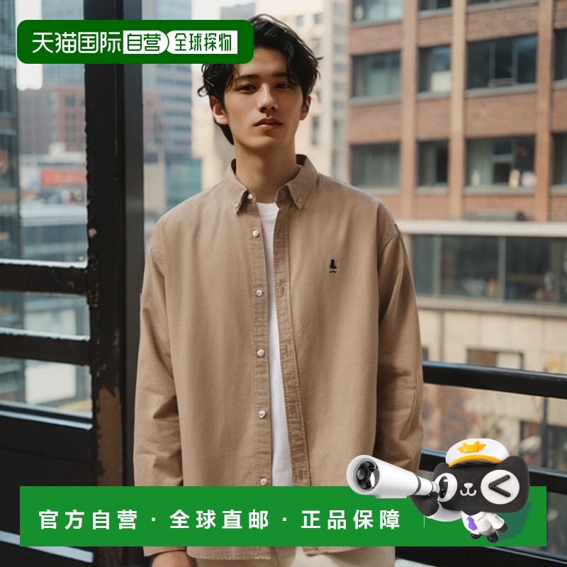 韩国直邮YALE OVER FIT HERITAGE DAN WASHING SHIRT BEIGE男衬衫