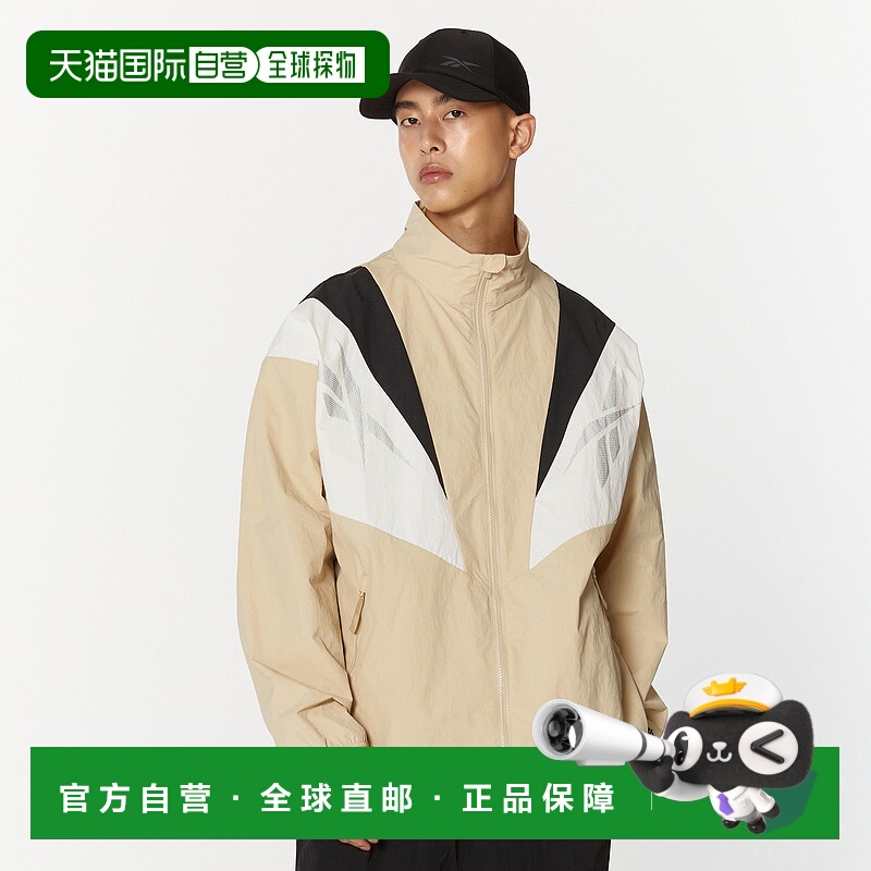 韩国直邮Reebok Twin Vector 拼色立领防风舒适透气全拉链风衣 男