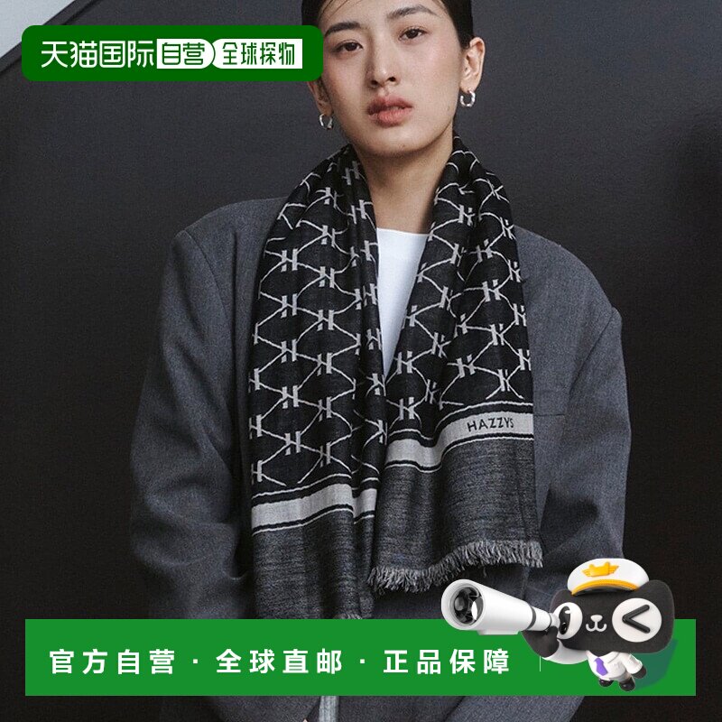韩国直邮HAZZYS 黑色 Heriato 羊毛围巾 HISC5F620BK
