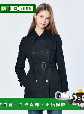 韩国直邮HAZZYS 深蓝色赫奇斯女士双面半长风衣 (HSCO5BC22N2)