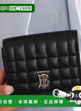 【99新未使用】韩国直邮BURBERRY 绗缝皮革小号 Rolla 半边钱包 (