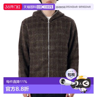 韩国直邮OUR LEGACY全拉链连帽Dorf格纹毛茸茸外套M4256FD