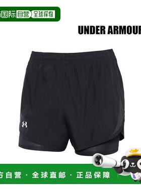 韩国直邮UNDER ARMOUR [UA 女式 Flyby 2 合 1 短裤（黑色） 1382