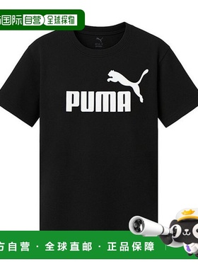 韩国直邮PUMA 黑色 Essential Logo 女士短袖 T 恤 684906-01