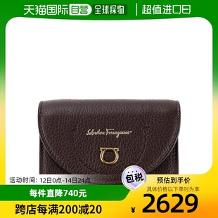 韩国直邮Ferragamo 钱包菲拉格慕牛皮卡包棕色 女士