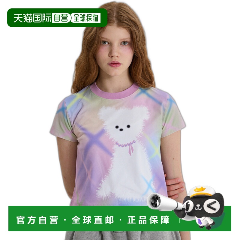 韩国直邮WAIKEI海豚小狗印花百搭休闲24新款T恤YKBD02TS05