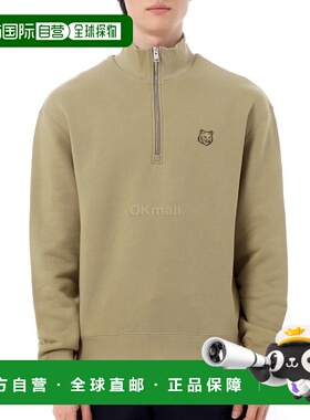 韩国直邮MAISON KITSUNE 大胆狐狸头贴片舒适半拉链卫衣(OM00312K