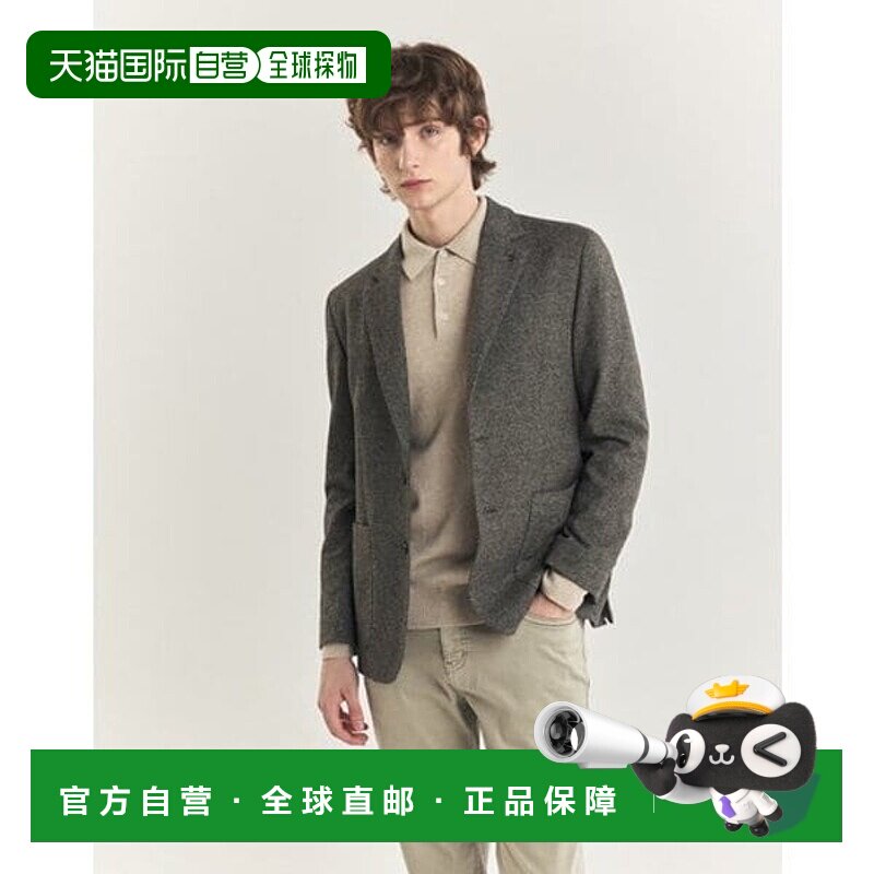 韩国直邮HAZZYS 赫奇斯男士 [CLASSIC JERSEY] 棕色双色仿羊毛针