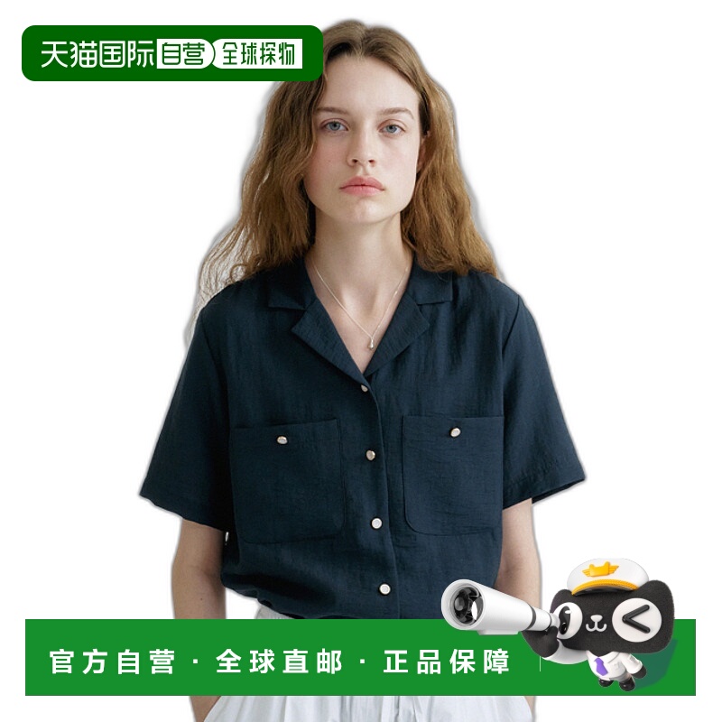 韩国直邮ANEDIT 女士Polo衫AN24MT1004DN S Linen Open Collar Shi