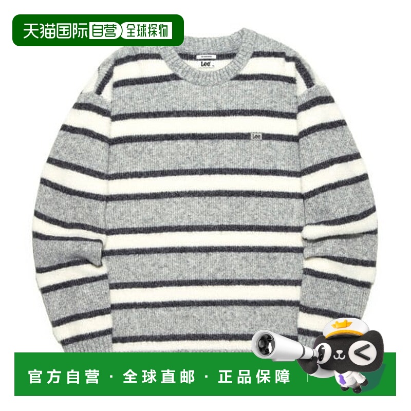 韩国直邮LEE LEE 浅灰色多条纹针织衫 LE2503KT05LG