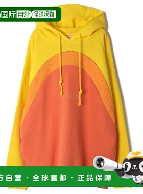 韩国直邮ERL Rainbow Pattern Hoodie - 橙色 (ERL07T023)卫衣