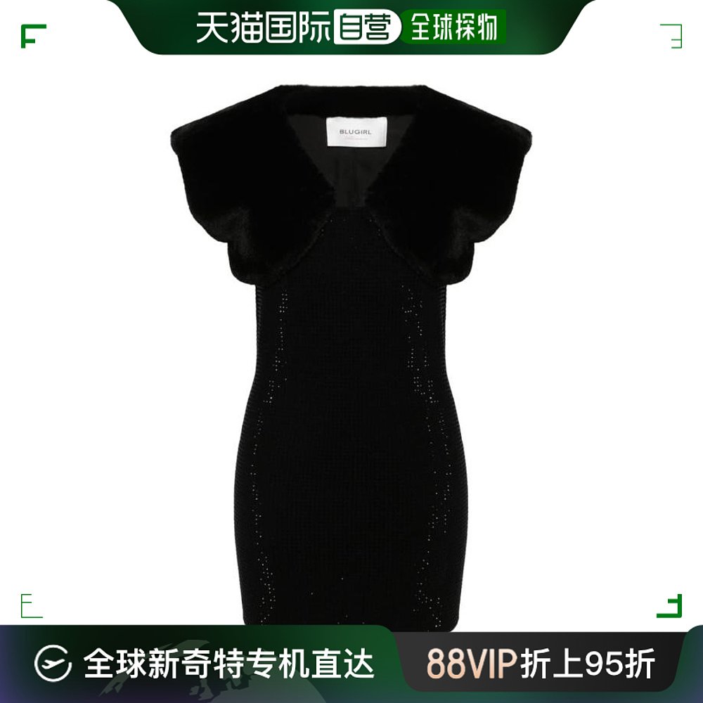 韩国直邮BLUMARINE24SS中长连衣裙女RA4061 MS99E 22222BLACK