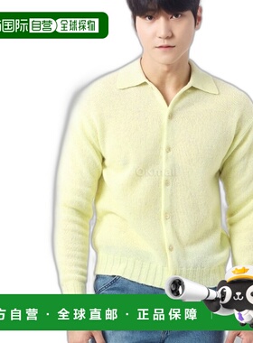 韩国直邮AURALEE 设得兰羊毛羊绒针织开衫 浅黄色 (A24AS01SC) 开