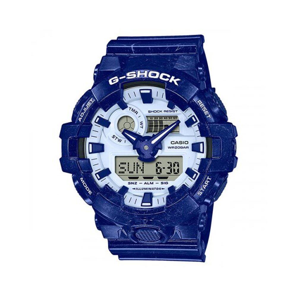 韩国直邮g-shock 卡西欧复古运动小方块表ga-700bwp-2adr-blue