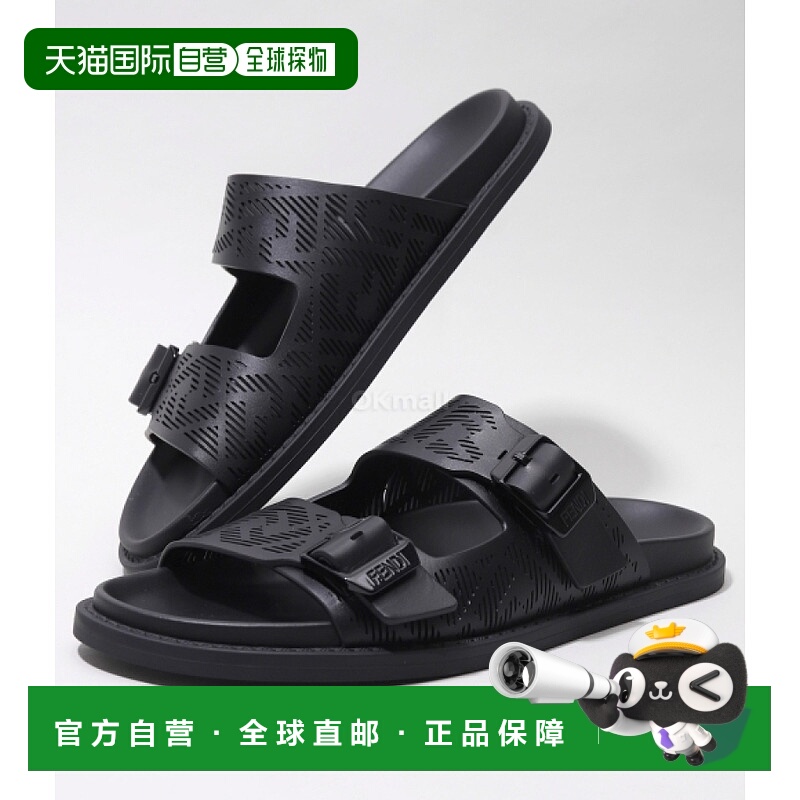 韩国直邮FENDI 触感皮革拖鞋(7X1677 AC75 F0QA1) 拖鞋凉鞋