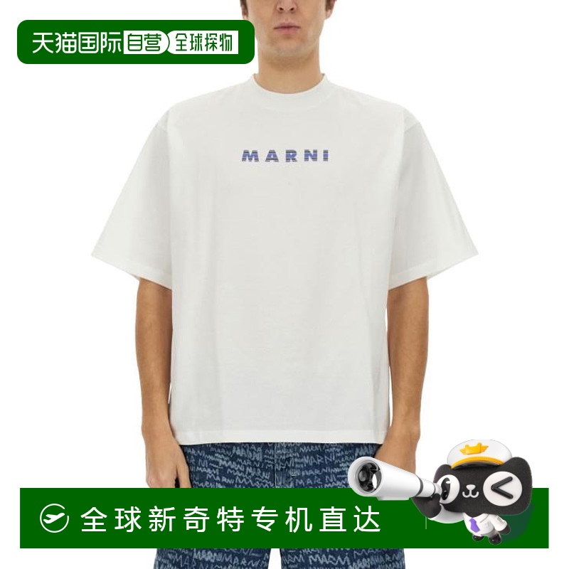 韩国直邮MARNI25SS短袖T恤男HUMU0223HP USCX51SLW01 WHITE