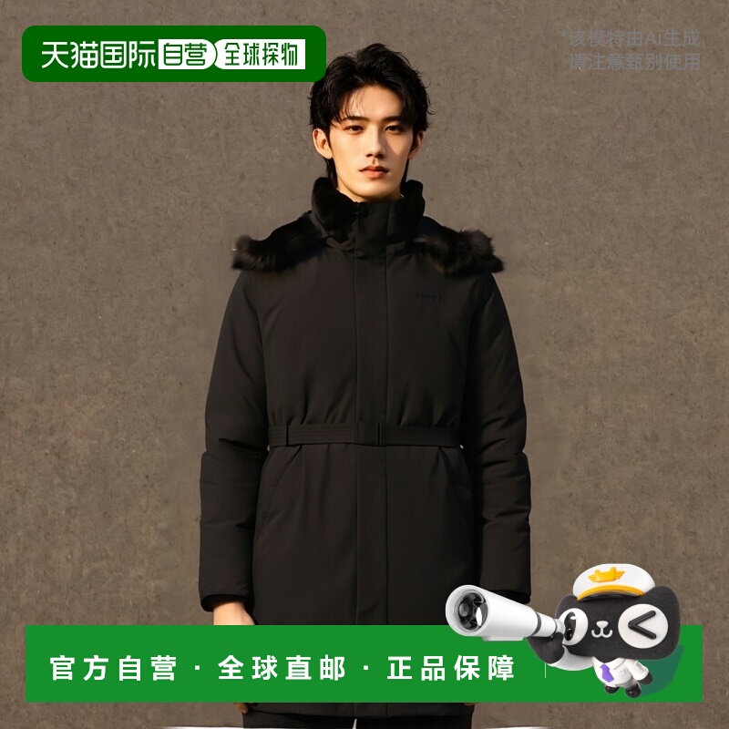 Eider羽绒服男女款黑色个性简约时尚百搭保暖外套DWW23507Z1