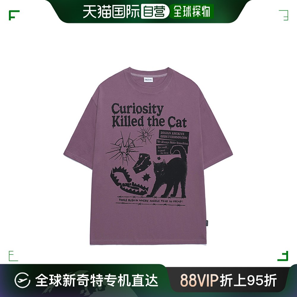 韩国直邮ODDSTUDIO公用T恤Kitchee Cat Graphic Oversized Fit T