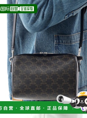 韩国直邮CELINE TRIOMPHE 帆布与小牛皮迷你波士顿包 (120502FQM