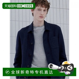 圓形毛衣 韓國(guó)直郵 亞麻混紡條紋短袖 淺灰色 Logadis RY4451P71