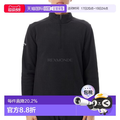 韩国直邮Callaway 长袖华夫格 1/4 拉链 (CGKFF0P9-002) 长袖T恤