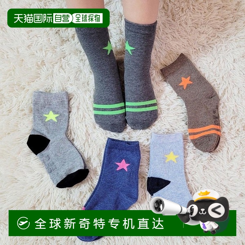 1h可退 韩国直邮[zeean] 婴儿儿童袜子 j波拉 5双装 简约设计 宝