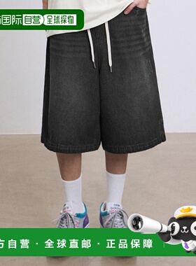 韩国直邮FILLUMINATE 公用短裤 FBEUUDF259BK Damage Washed Deni