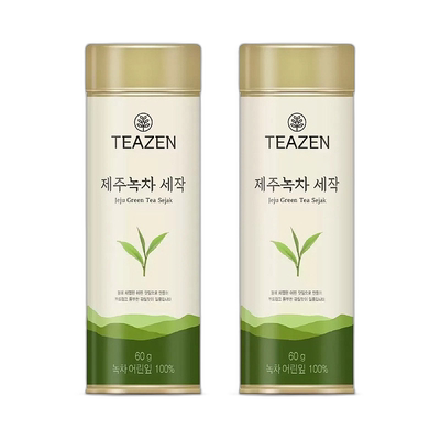韩国直邮TEAZEN济州岛甄选绿茶幼苗细雀绿茶口感清爽嫩滑60g*2盒