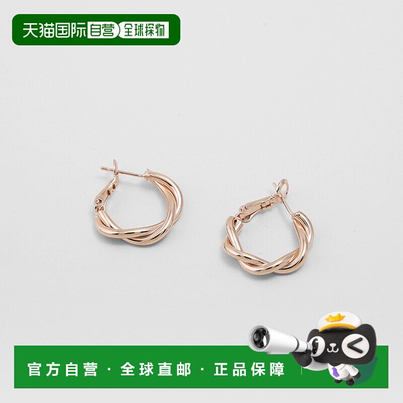 JUDY AND PAUL 东大门新款耳环麻花925银气质设计玫瑰金白金