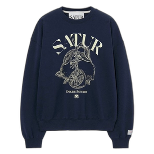 韩国直邮SATUR设计师款大气简约日常休闲个性卫衣SA23FWUT06NV