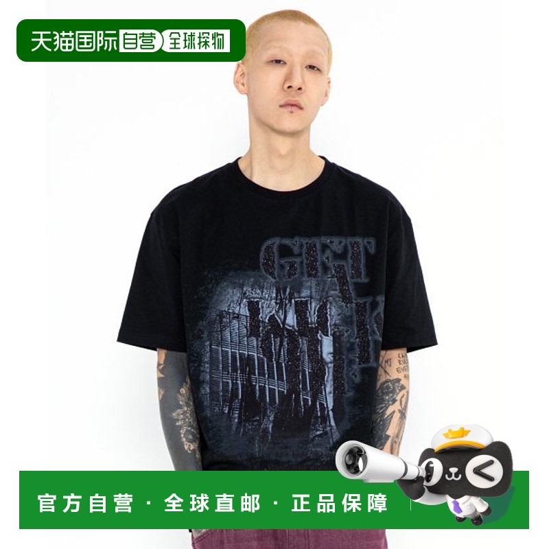 韩国直邮XTONZ 男士T恤xtt067BK短袖印花