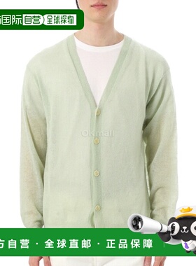 韩国直邮AURALEE 小马海毛透明针织开衫 淡绿色 (A25SC01FG) 开襟