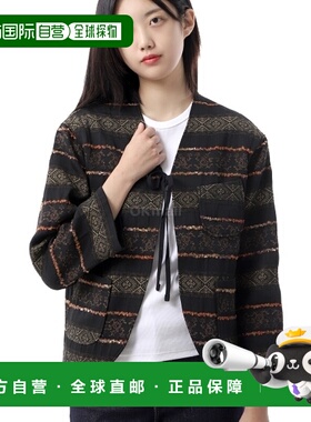 韩国直邮Engineered Garments 缺角夹克黑色 PC 民族提花 (24F1WD