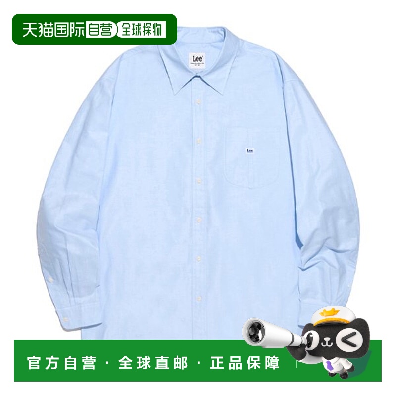 韩国直邮LEE LEE 洛克口袋牛津衬衫 蓝色 LE2501SH01BL