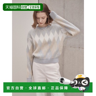 女士毛针织衫 SK1WP291 Argyle Pullover Knit 韩国直邮LOEUVRE