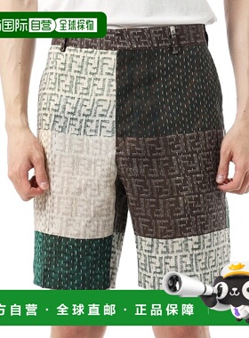 韩国直邮FENDI FF 亚麻百慕大短裤 (FB0821 AU73 F1RFY) 短裤