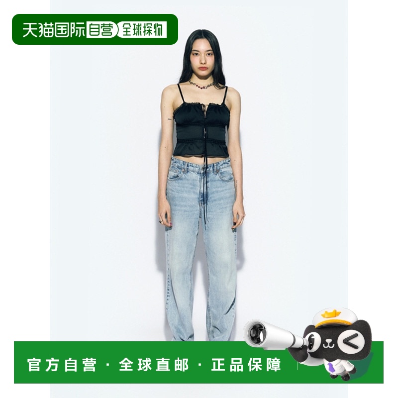 韩国直邮ASIF CALIE 女士雪纺衫CA24BBL008BK FLOWER RUFFLE SLEEV