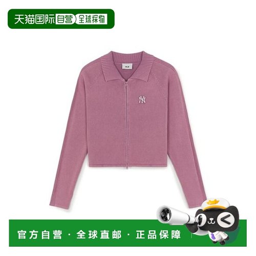 韩国直邮MLB 纽约洋基队 全拉链长袖针织衫 女款