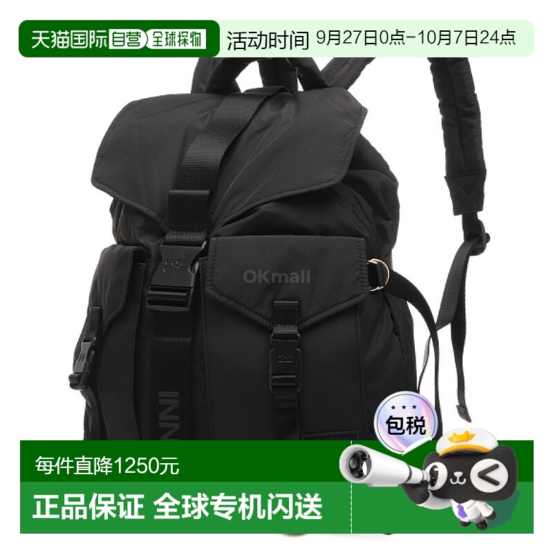 韩国直邮ganni黑色双肩背包涤纶多功能日常出行通勤A4755 099