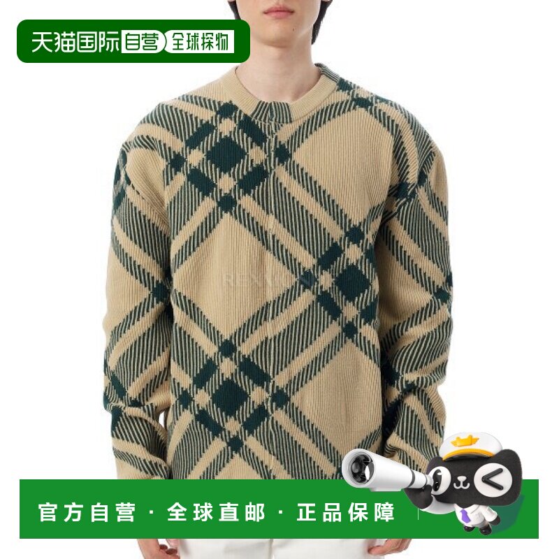 韩国直邮BURBERRY 格纹羊毛混纺开衫 (8083079) 开襟衫博柏利