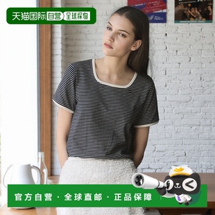 T恤_深蓝色 G色条纹方领半身 韩国直邮ANEDIT 단독