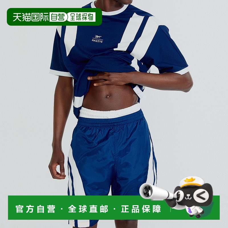 韩国直邮Reebok x HAZZYS 舒适透气运动撞色中腰五分休闲短裤 男