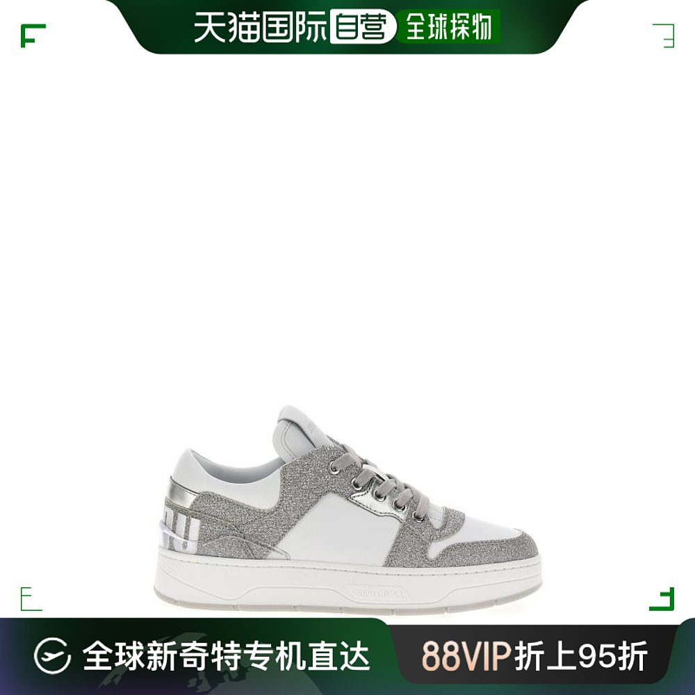 韩国直邮JIMMY CHOO23FW平板鞋女FLORENTFQYAXSILVERWHITESILVER