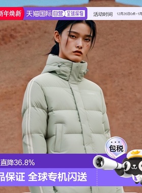 韩国直邮nerdy可拆卸长短两穿鸭绒羽绒服经典流行条纹保暖外套