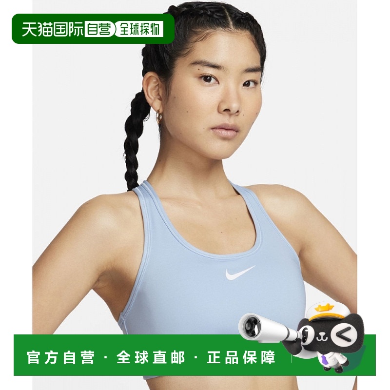 韩国直邮NIKE Swoosh 中号支撑垫运动文胸 W-浅军械库蓝色:白色/
