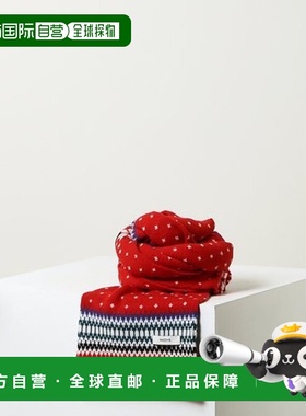 韩国直邮HAZZYS 赫奇斯男士假日红色费尔岛羊毛围巾 (HZMU4F105R2